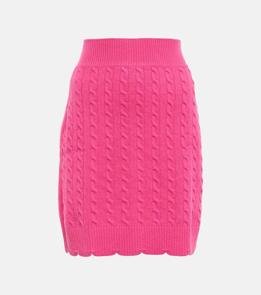 patou scalloped cable-knit wool miniskirt
