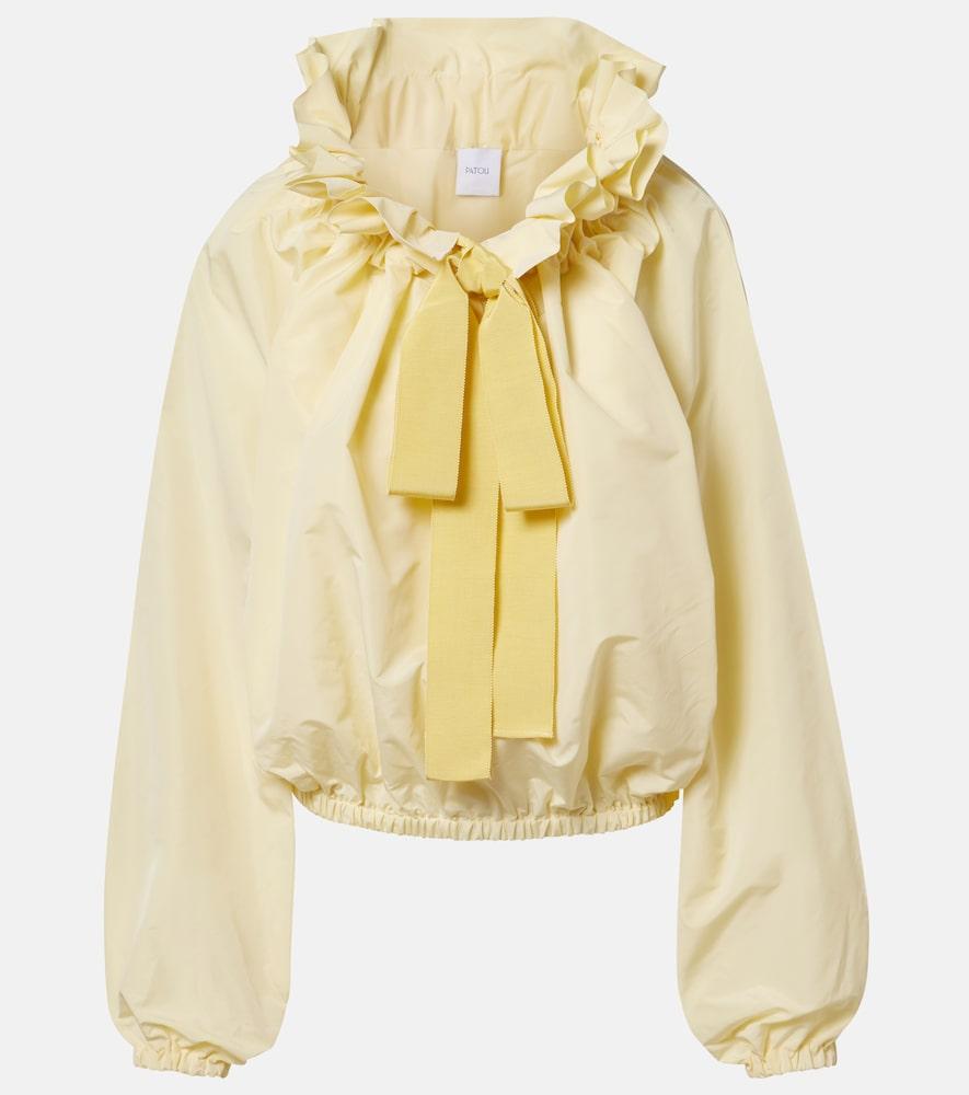 patou tie-neck faille top