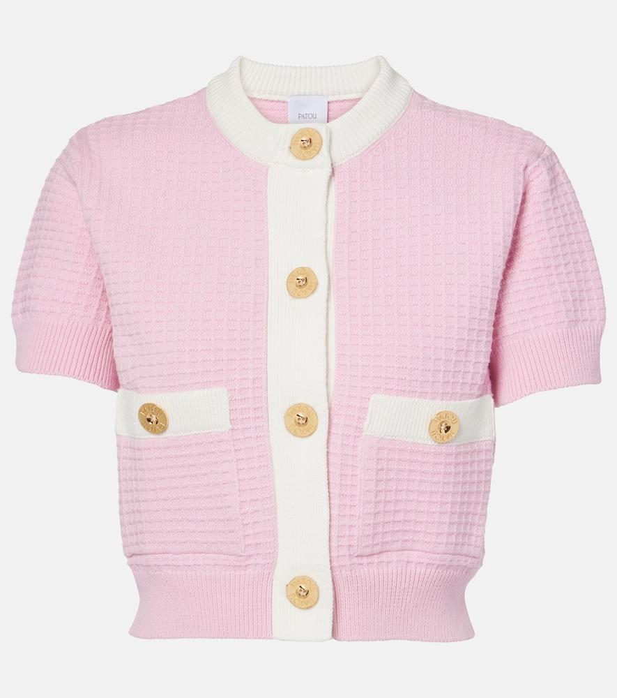 patou waffle-knit cotton cardigan