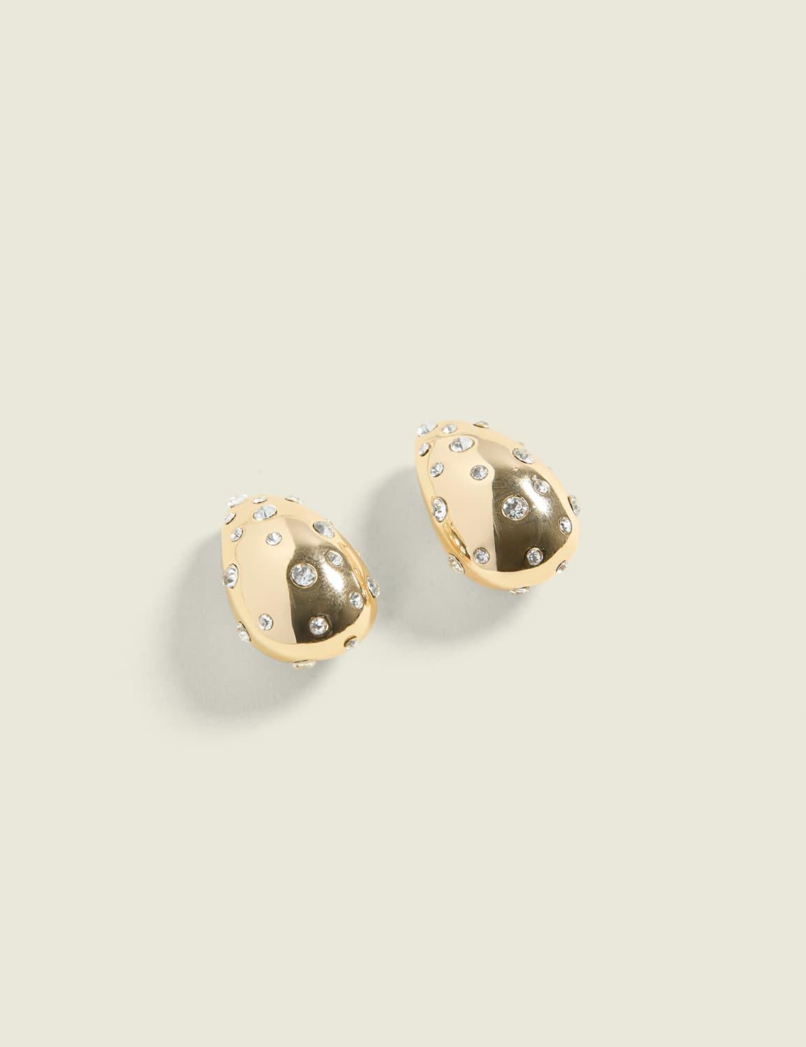 pave bubble hoop earrings