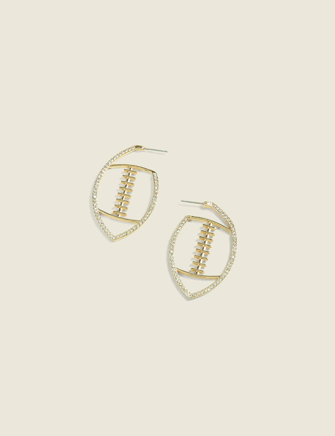 pave football drop earrings