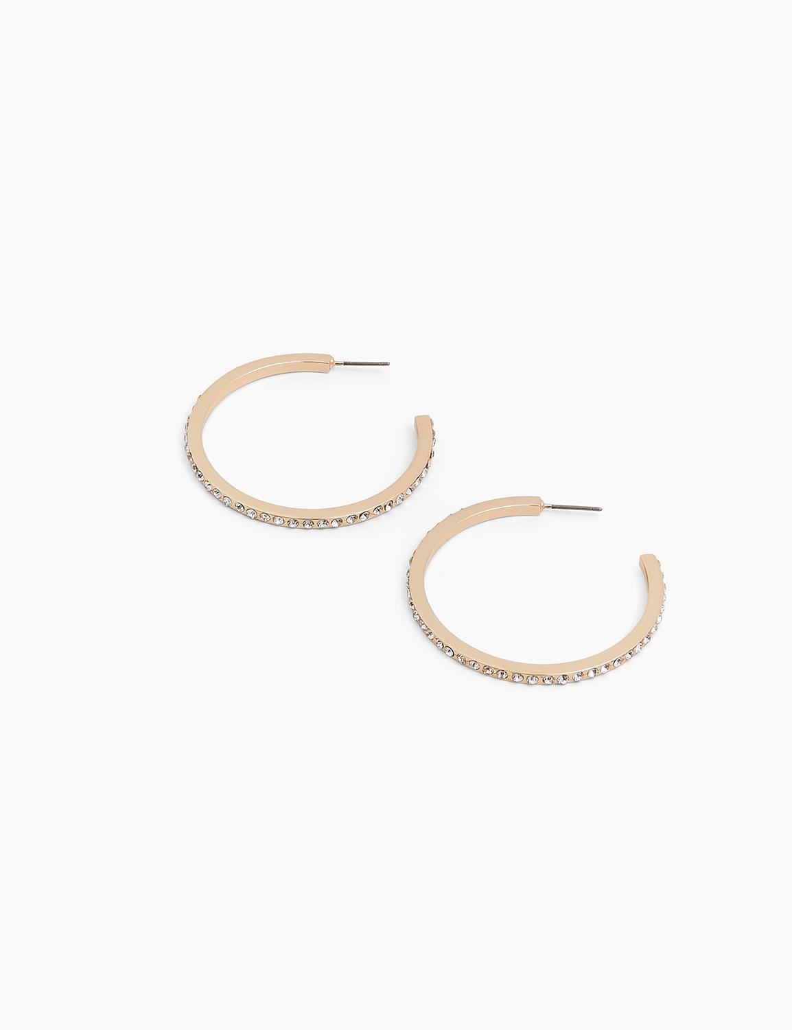 pave hoop earrings layered in real gold or silver
