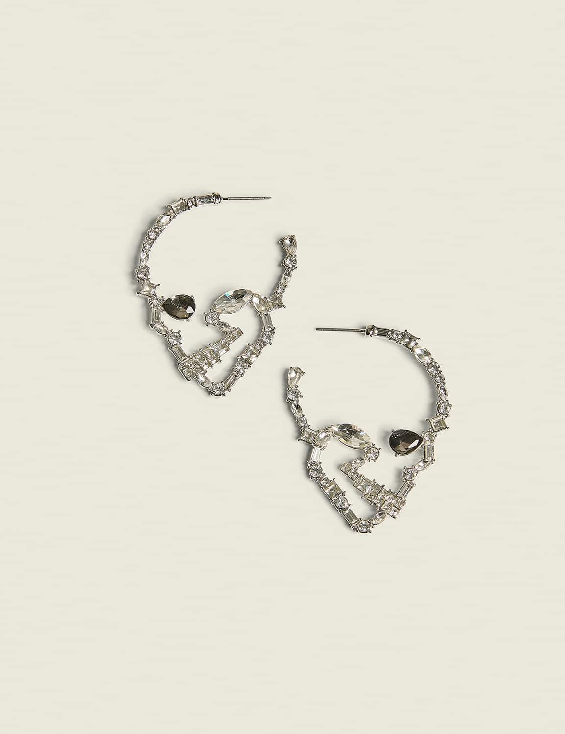 pave skull drop earrings