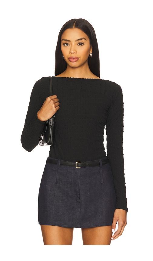 peachy den the cindy longsleeve top in black. - size m (also in s)