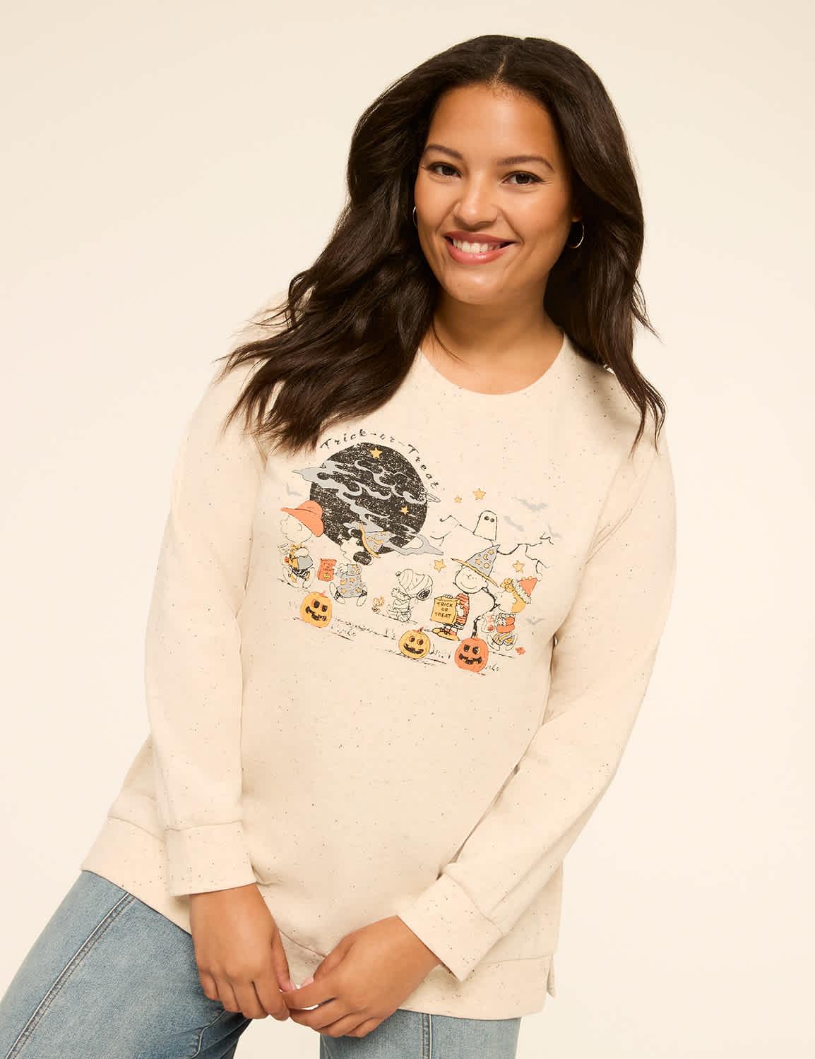 peanuts halloween graphic sweatshirt