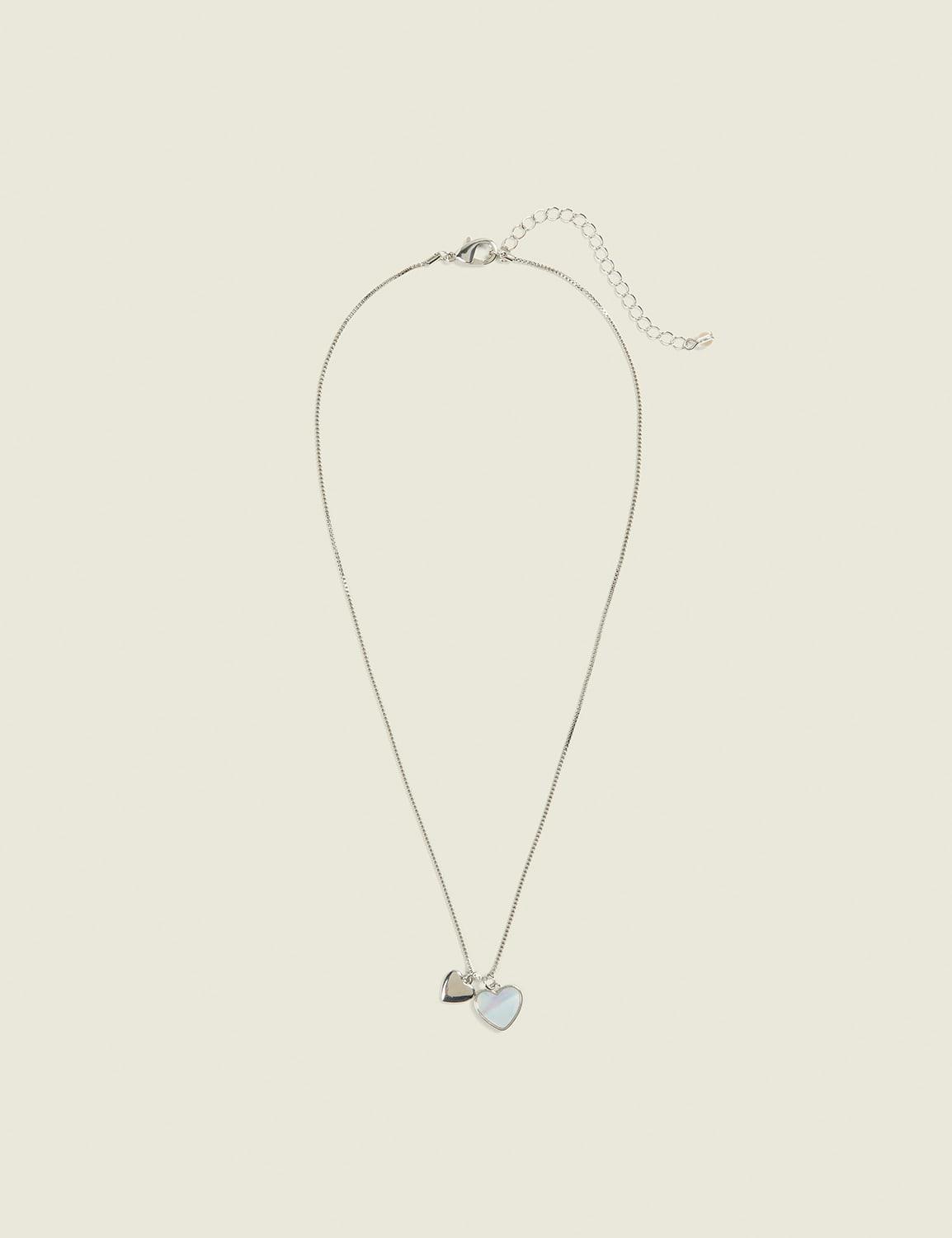 pearlized heart necklace