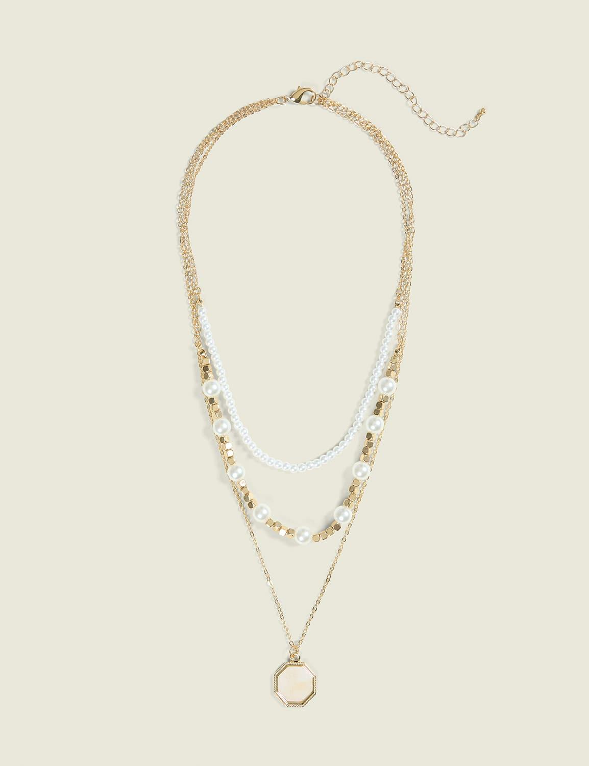 pearlized multi-row necklace