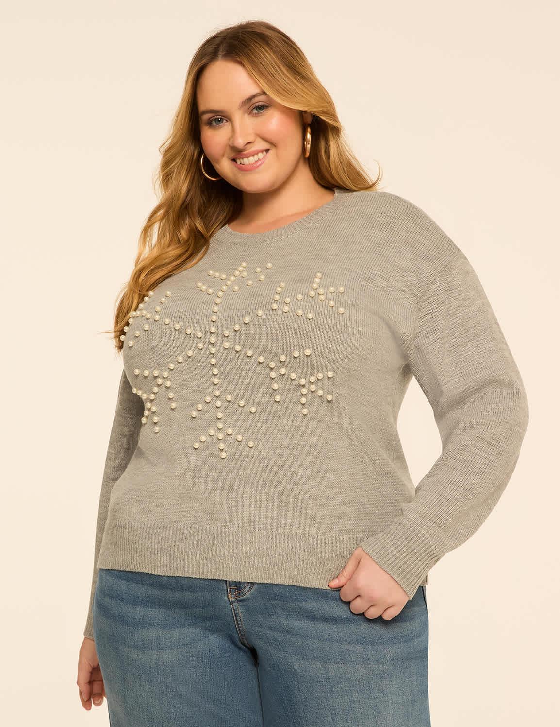 pearlized snowflake sweater