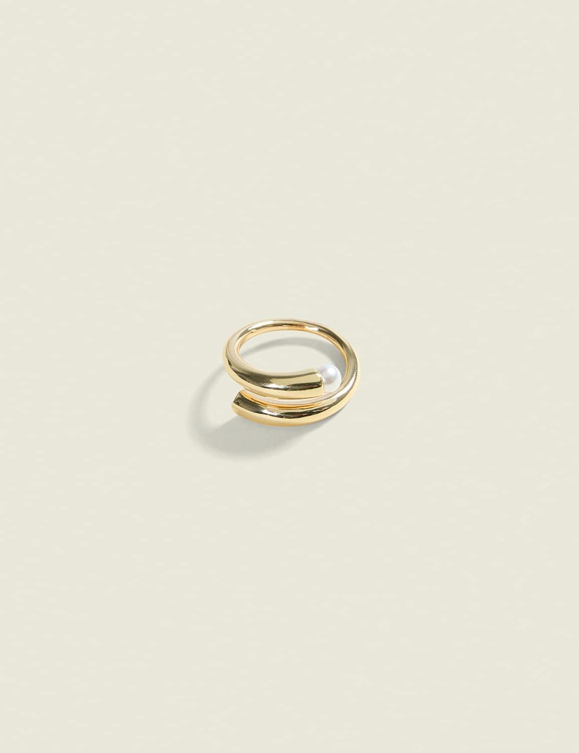 pearlized wrap statement ring