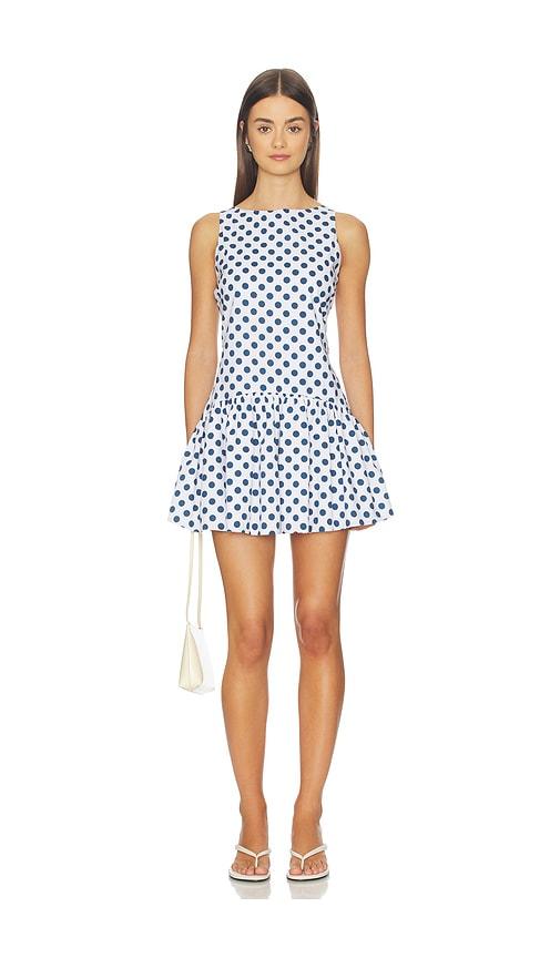 peixoto addison mini dress in white,navy. - size l (also in s, xs, m, xl)