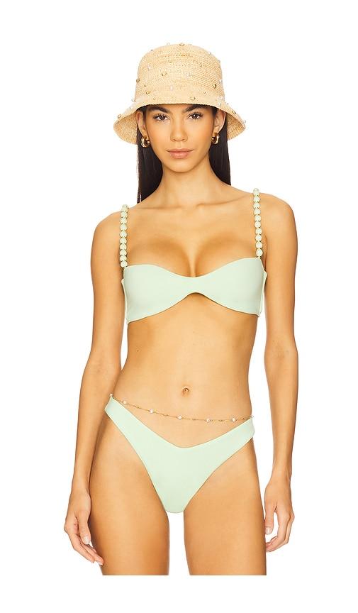 peixoto asher bikini top in green. - size l (also in s, xs, m, xl)