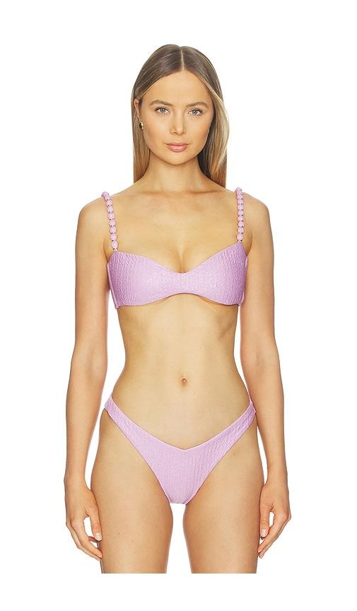 peixoto asher bikini top in lavender. - size l (also in s, xs, m)