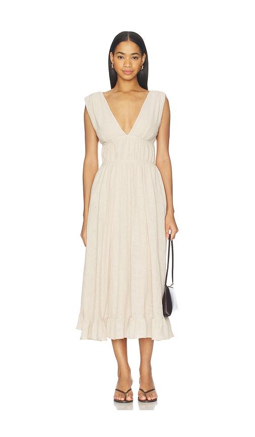 peixoto ava midi dress in beige. - size l (also in s, xs, m, xl)