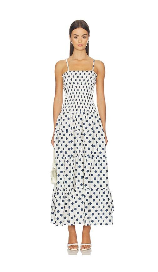 peixoto clementine maxi dress in white,navy. - size l (also in s, xs, m, xl)