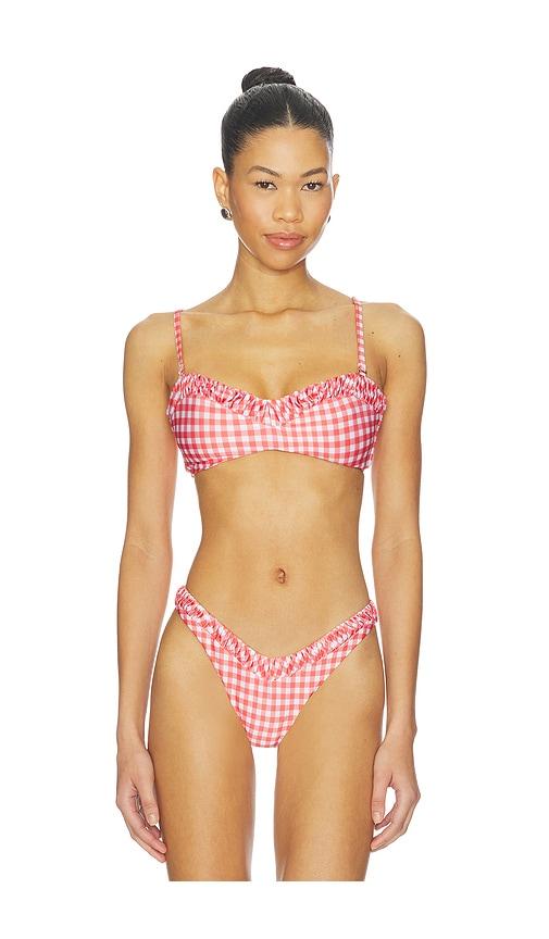 peixoto emmy bikini top in red. - size l (also in s, m, xl)
