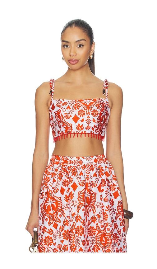 peixoto esti top in red,white. - size m (also in s, xs, xl)