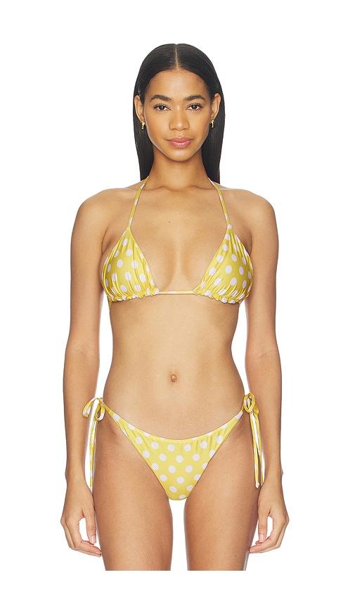 peixoto fifi bikini top in yellow. - size l (also in s, xs, m)