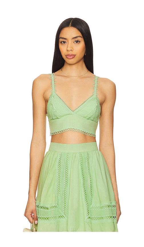 peixoto jasmine crop top in green. - size m (also in s)