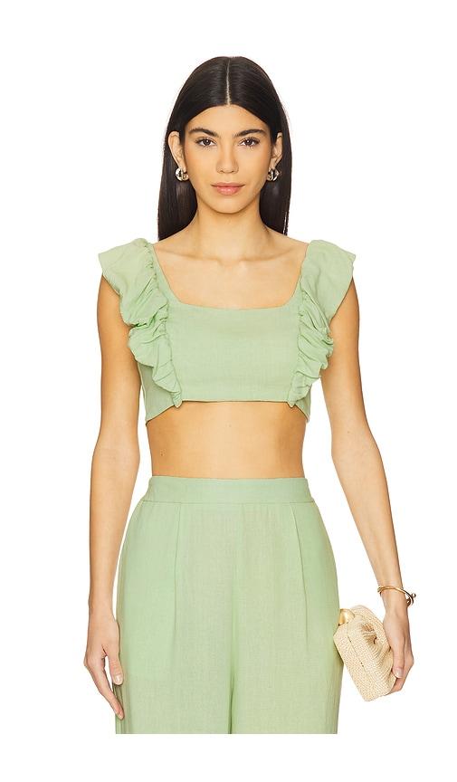 peixoto jocelyn crop top in green. - size m (also in s)