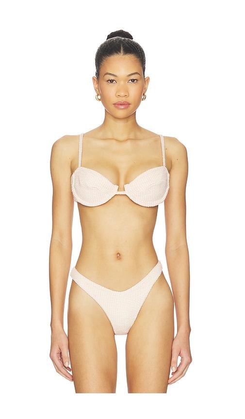 peixoto lara bikini top in blush. - size l (also in s, m)