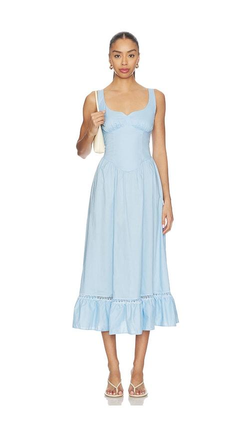 peixoto liam midi dress in baby blue. - size l (also in xs, m, xl)