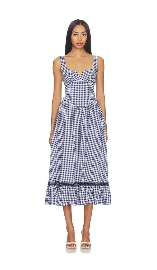 peixoto liam midi dress in navy. - size l (also in s, xs, m, xl)