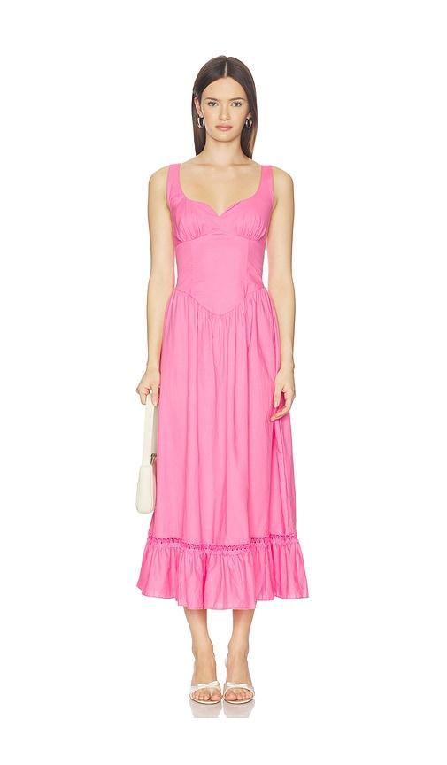 peixoto liam midi dress in pink. - size l (also in s, xs, m)