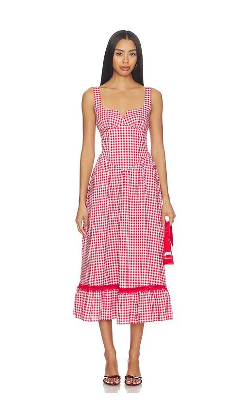 peixoto liam midi dress in red. - size l (also in s, xs, m, xl)