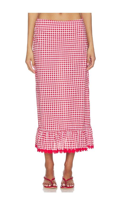 peixoto lola maxi skirt in red. - size l (also in s, xs, m, xl)
