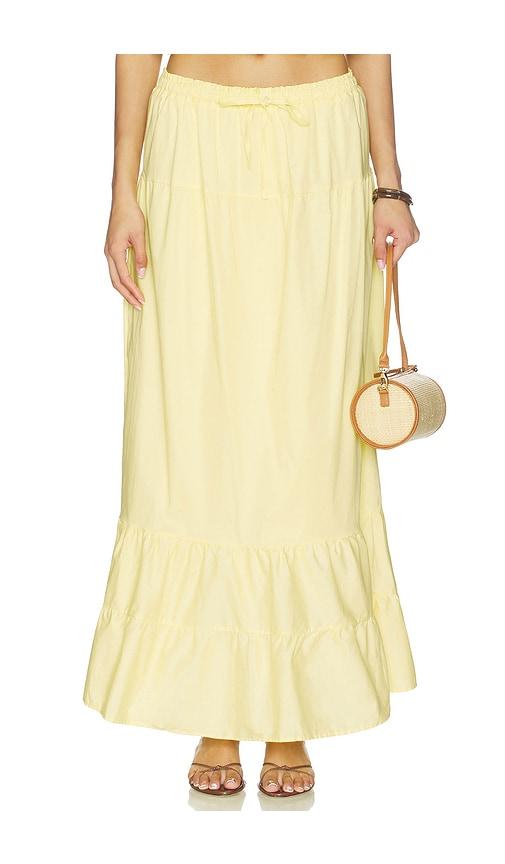 peixoto riley maxi skirt in yellow. - size l (also in s, xs, m, xl)