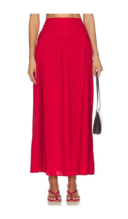 peixoto rowan maxi skirt in red. - size l (also in s)