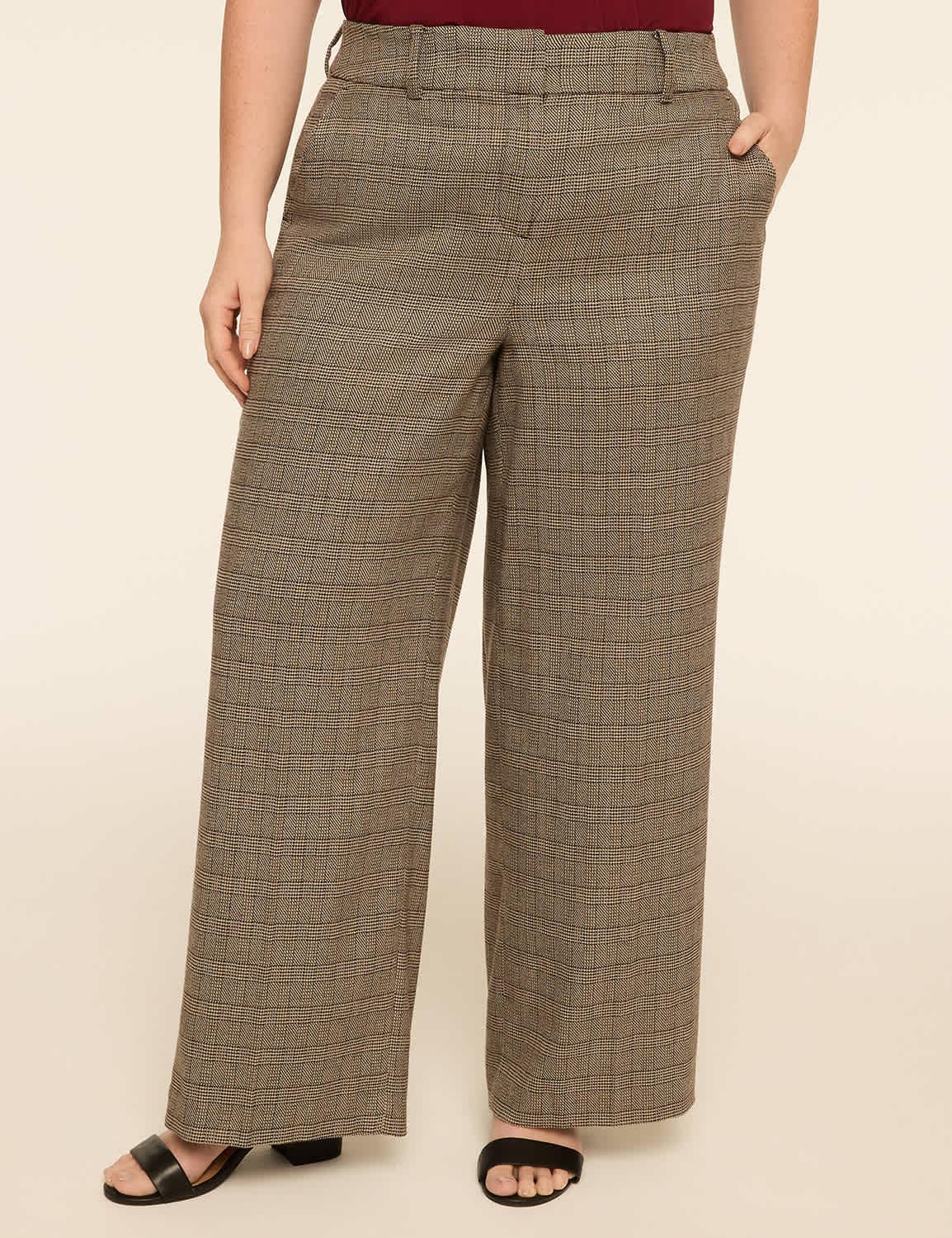 perfect drape high-rise plaid wide leg pant