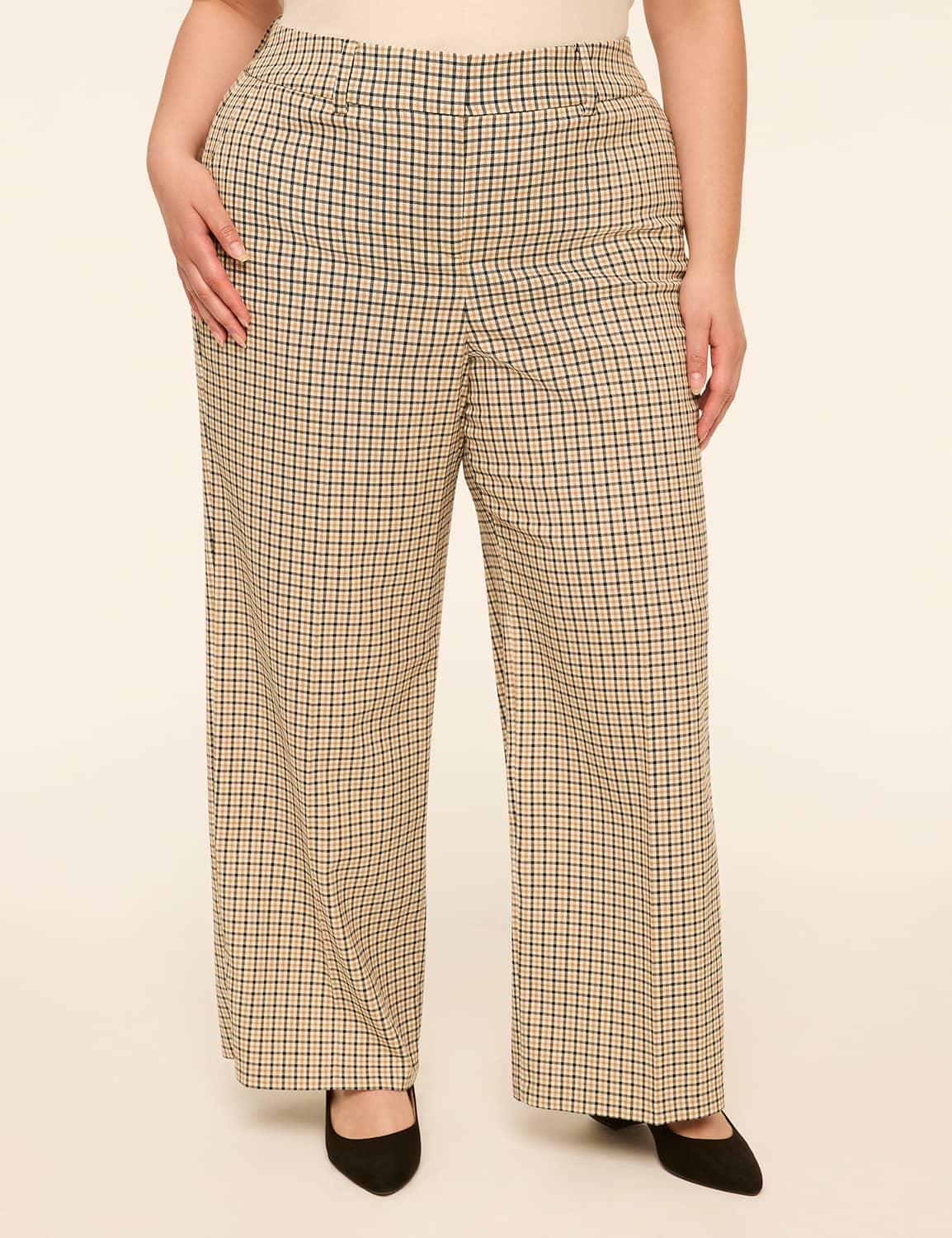 perfect drape high-rise plaid wide leg pant