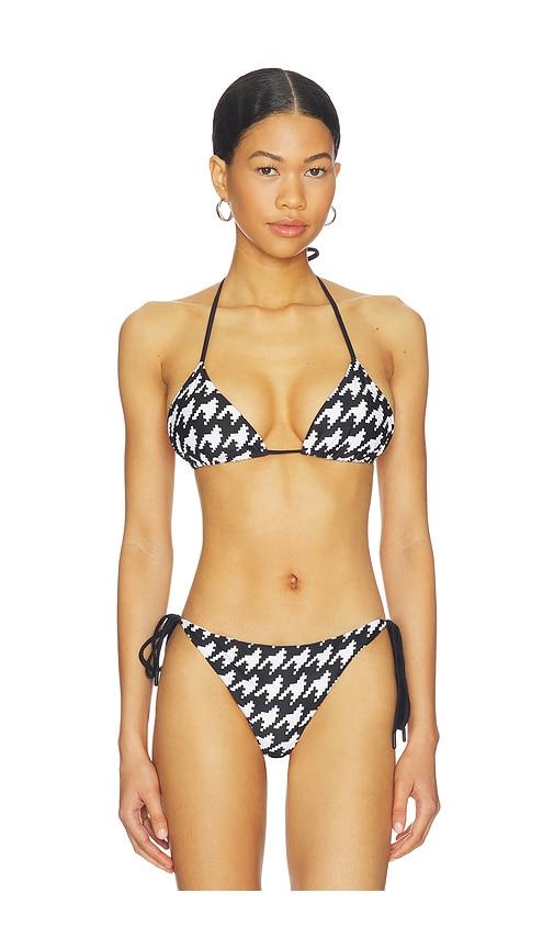 perfect moment bikini top in black,white. - size l (also in m, s, xs)