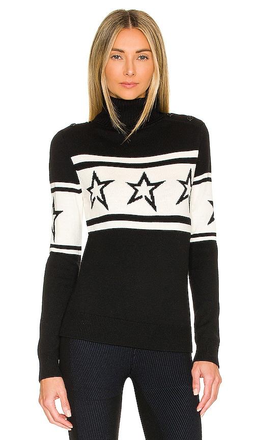 perfect moment chopper sweater in black & white. - size l (also in xs, s, m, xl)