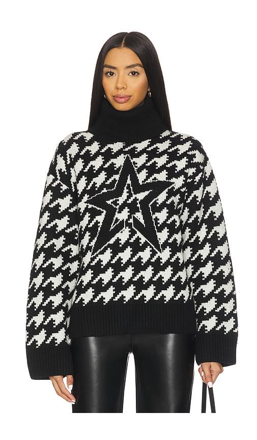 perfect moment chunky houndstooth sweater in black. - size l (also in xl)