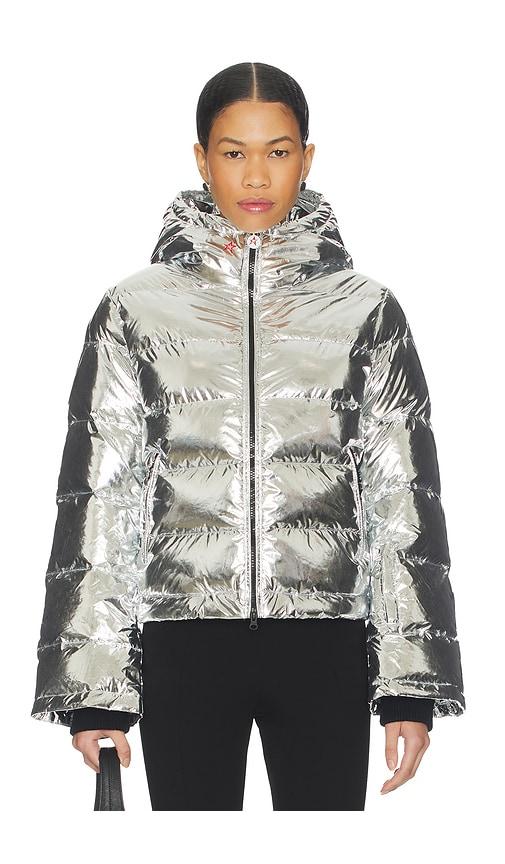 perfect moment polar flare ski iii jacket in metallic silver. - size l (also in xs, m)