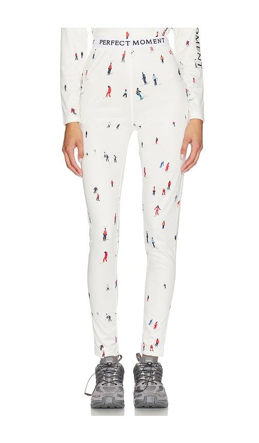 perfect moment printed base layer legging in white. - size m (also in s)