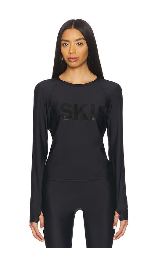 perfect moment ski crew baselayer top in black. - size l (also in s, xl, xs)