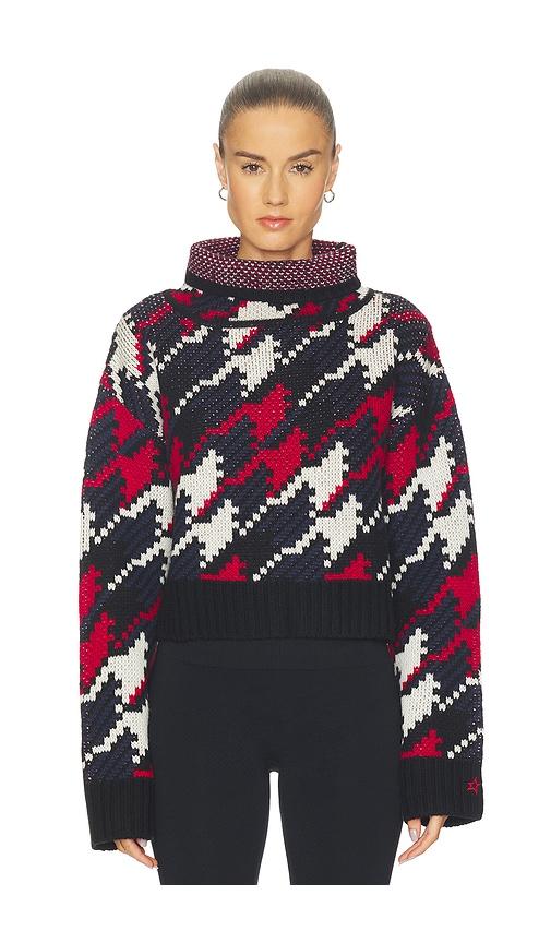 perfect moment turtle neck herringbone sweater in navy,black. - size l (also in s, xl)