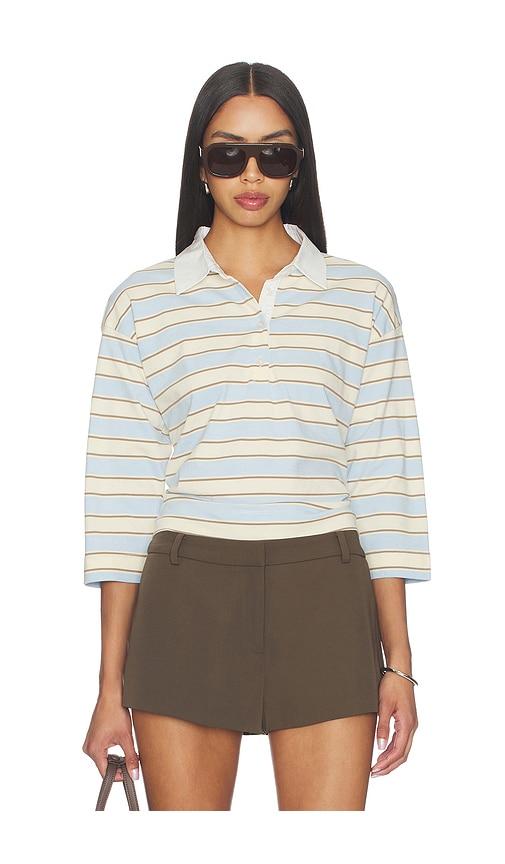 perfectwhitetee cotton rugby polo in baby blue. - size s (also in xs)