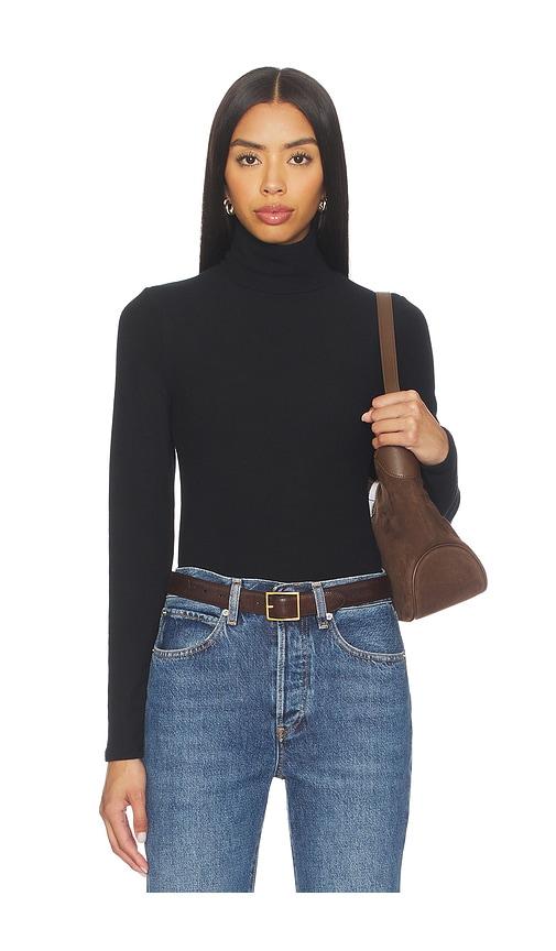 perfectwhitetee dana sweater jersey turtleneck in black. - size l (also in xs, xl)