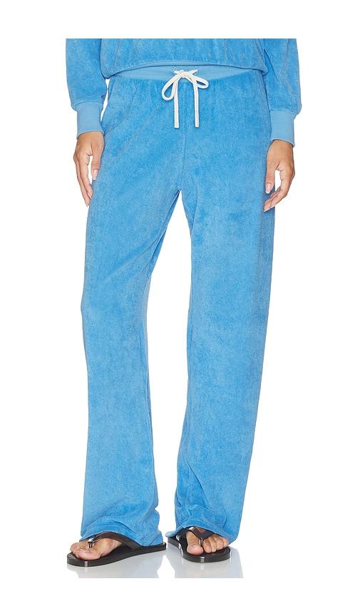 perfectwhitetee eliana loop terry drawstring pant in blue. - size m (also in xs, s)