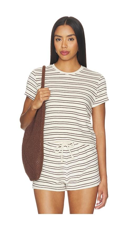 perfectwhitetee eve short sleeve shirt in multi. - size s (also in xs)