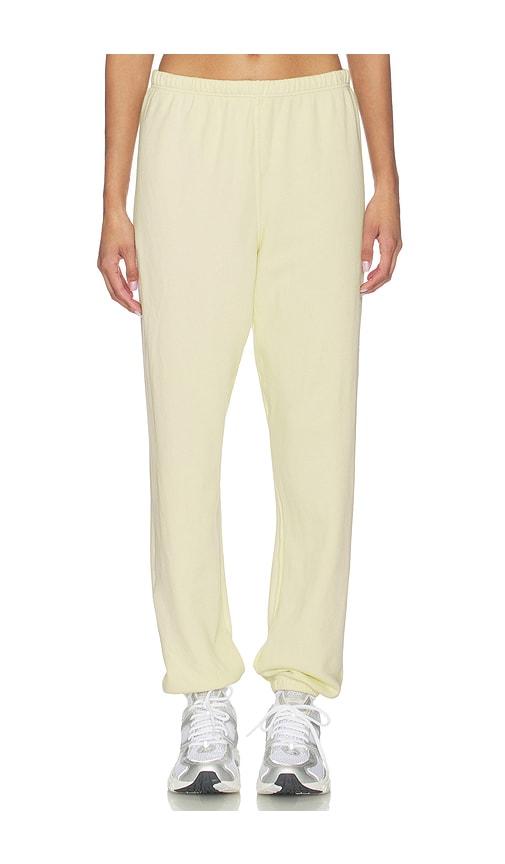 perfectwhitetee french terry easy sweatpant in lemon. - size m (also in s, xs)