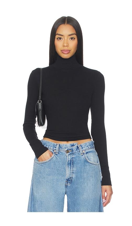perfectwhitetee hayden turtleneck top in black. - size l (also in m, xl)