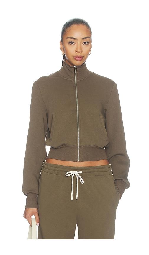 perfectwhitetee milana travel track jacket in olive. - size l (also in m)