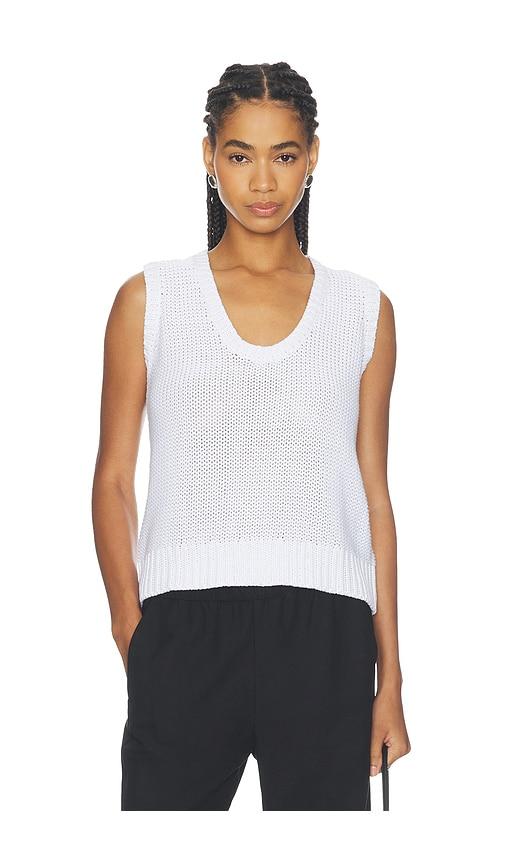 perfectwhitetee peggy cotton sweater tank top in white. - size l (also in xs, s, m, xl)