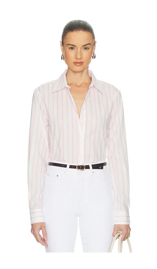 perfectwhitetee poplin slim fit button down in white,pink. - size l (also in xs, s, m, xl)