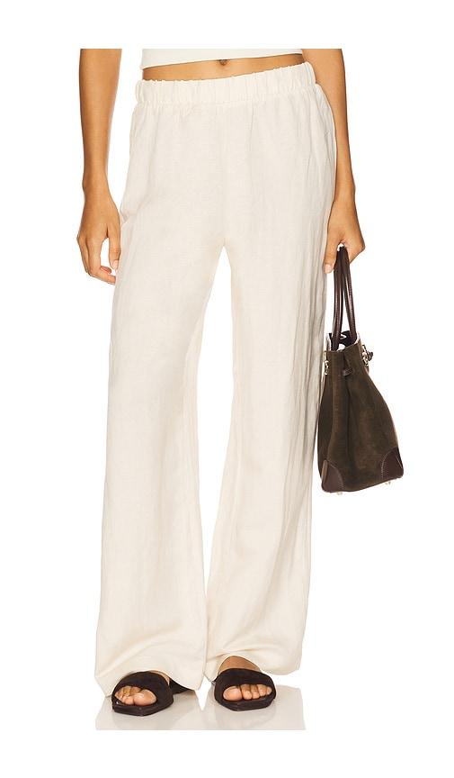 perfectwhitetee woven linen pant in nude. - size s (also in xl, xs)